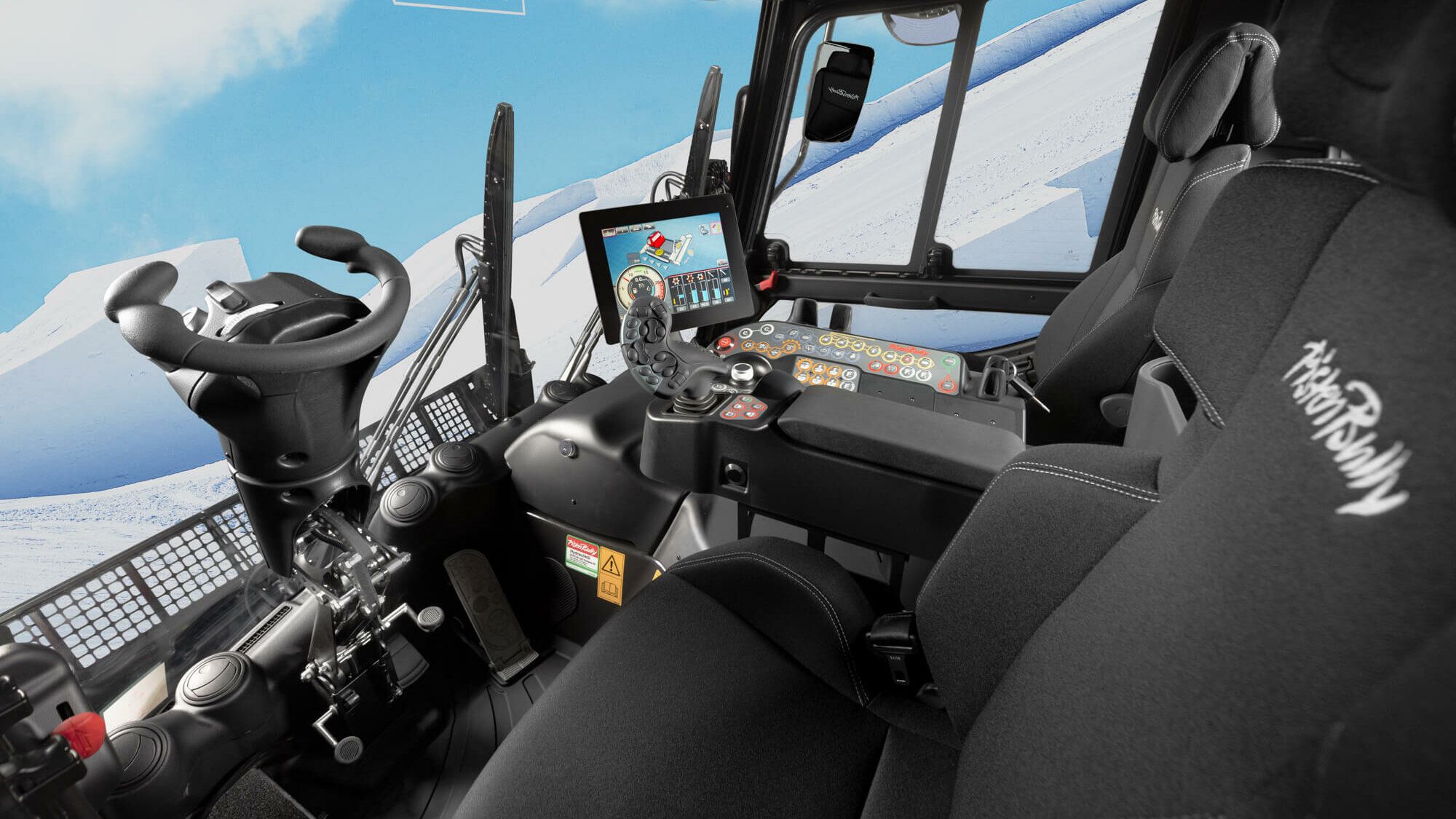 Cockpit des PistenBully 100 ParkPro