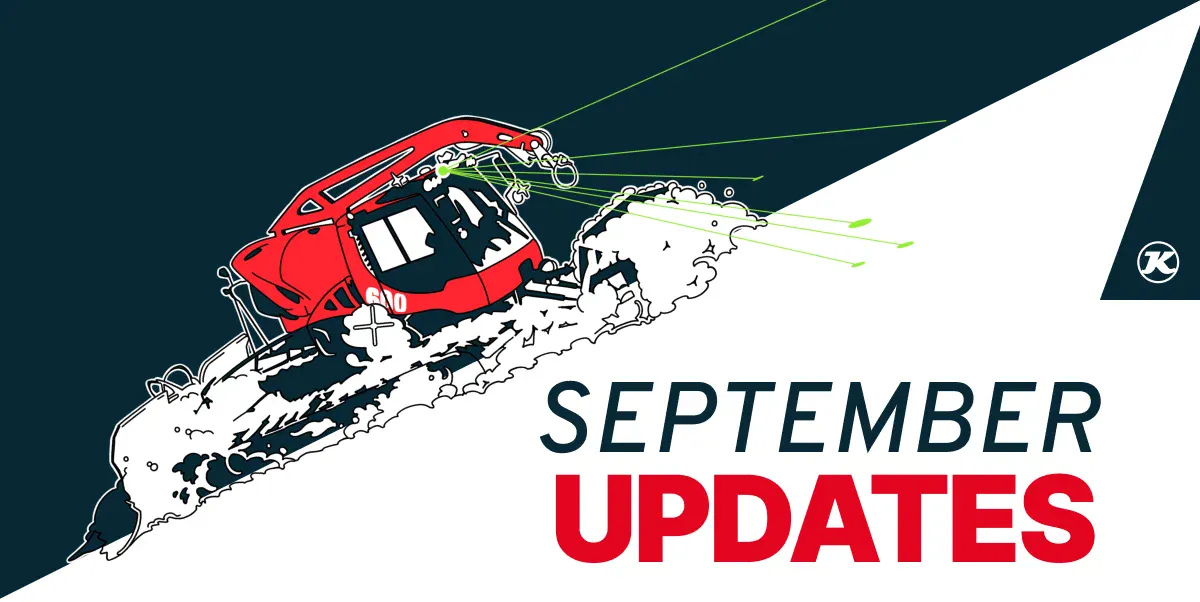 An animated PistenBully with the words "September Updates."