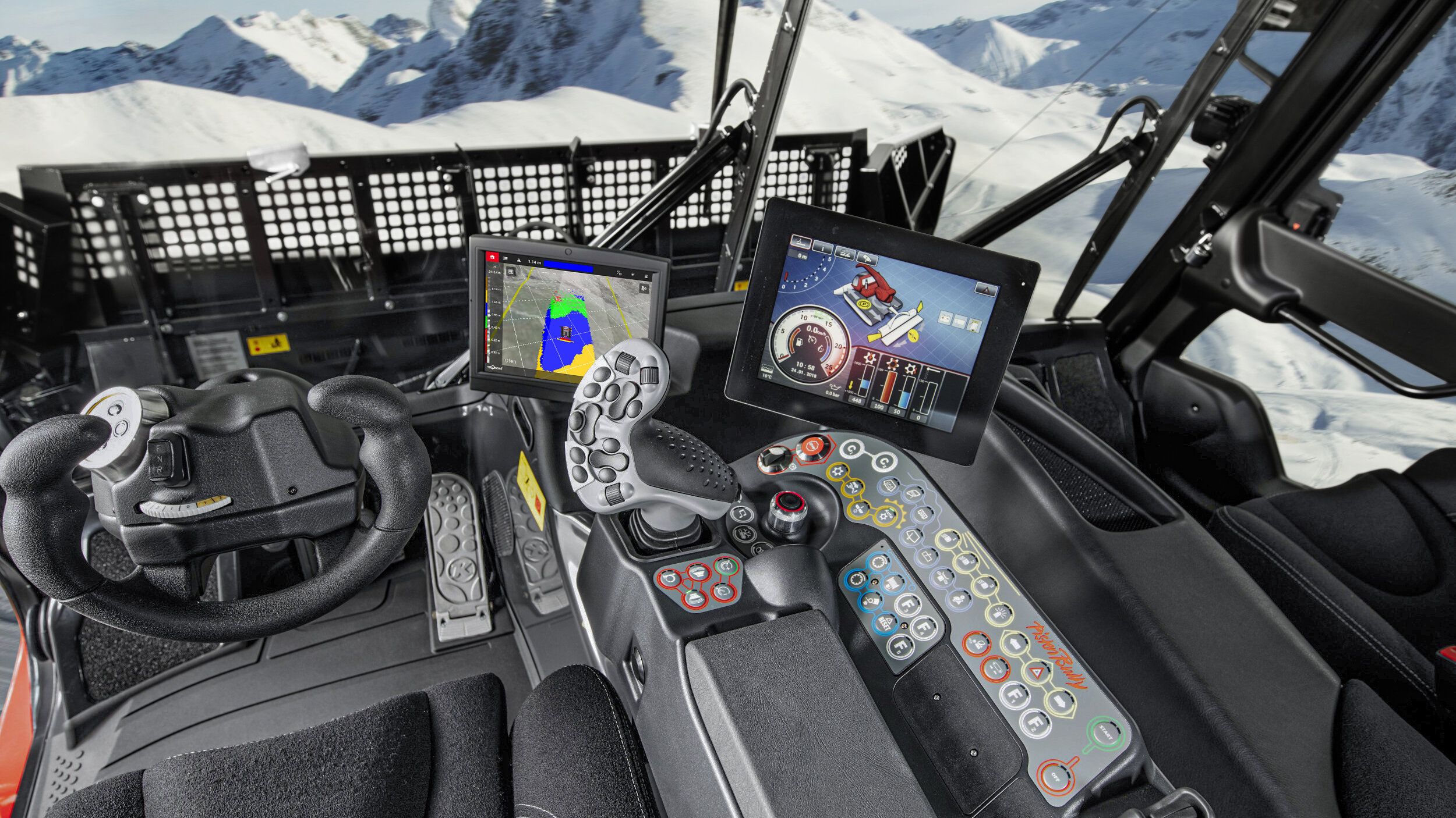 Das innovative Cockpit des PistenBully 600 Park.