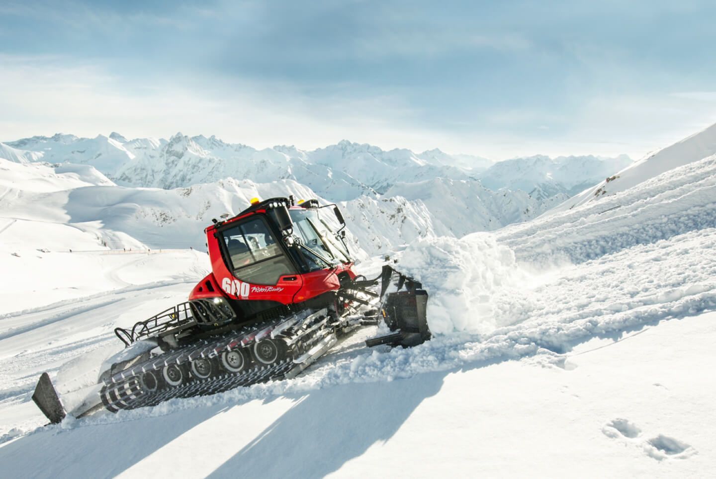 PistenBully 600 during slope preparation.