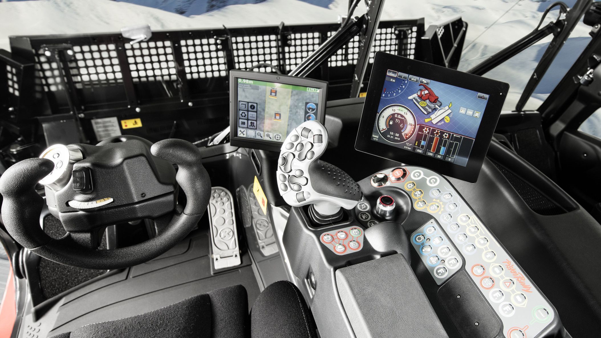 Cockpit of the PistenBully 600