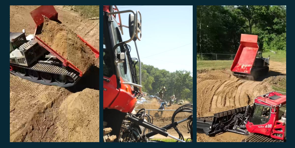 PowerBully and PistenBully at Spring Creek A PowerBully 12D and a PistenBully 400 work on the motocross course at Spring Creek.