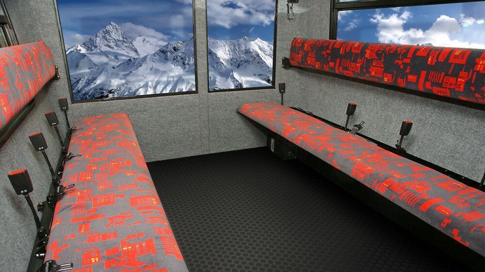 PistenBully cabin for 10 persons, interior view
