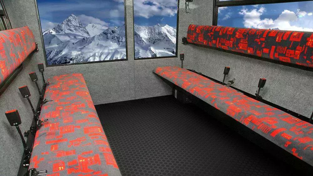 PistenBully cabin for 10 persons, interior view