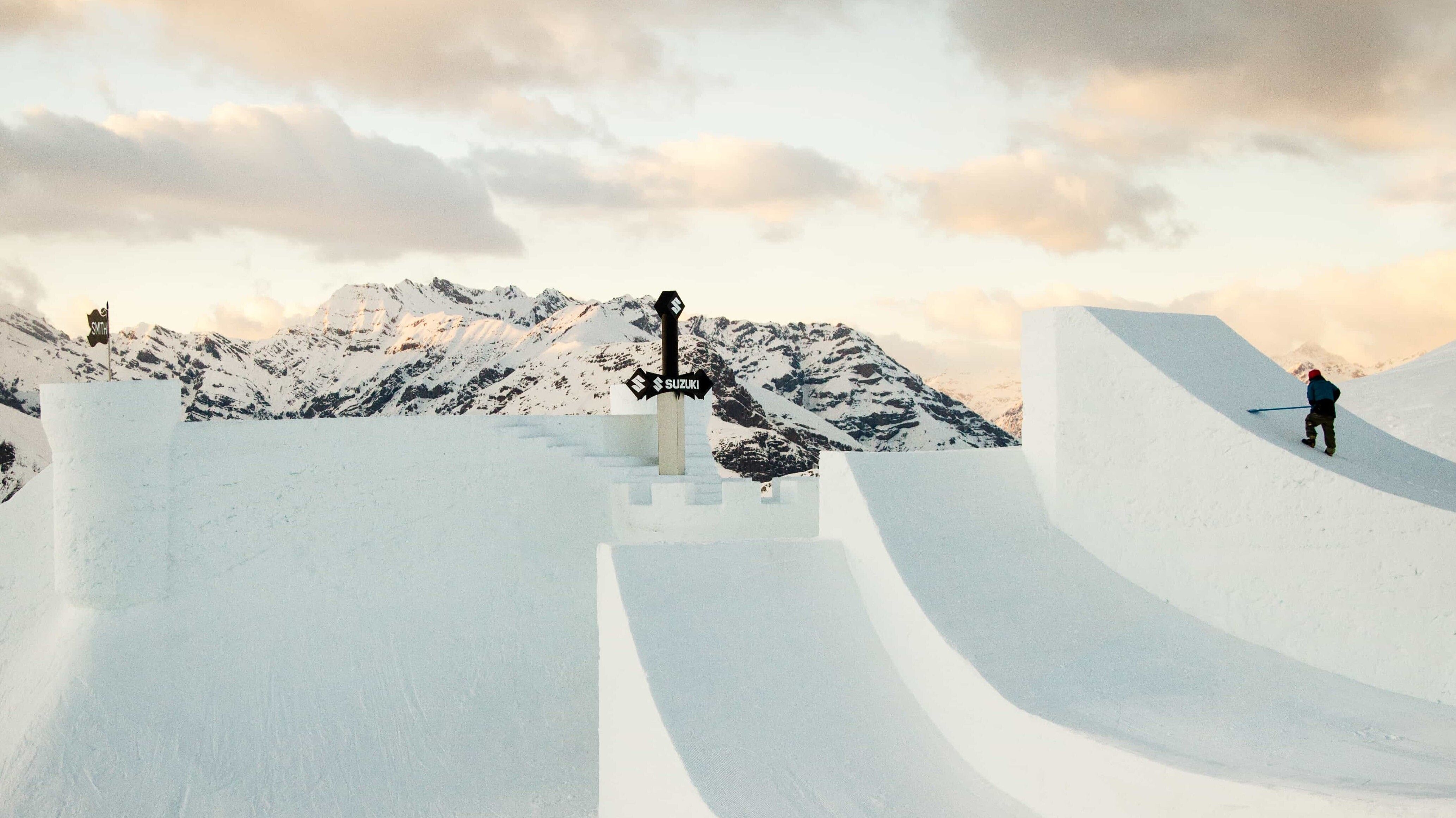 A fun park constructed with the help of a PistenBully.