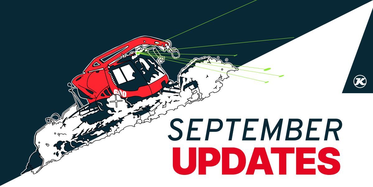 An animated PistenBully with the words "September Updates."