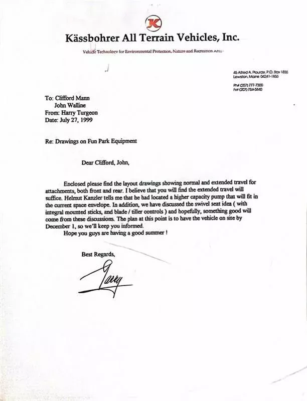 Mammoth Mountain letter A letter from Harry Turgeon to Clifford Mann at Mammoth Mountain.