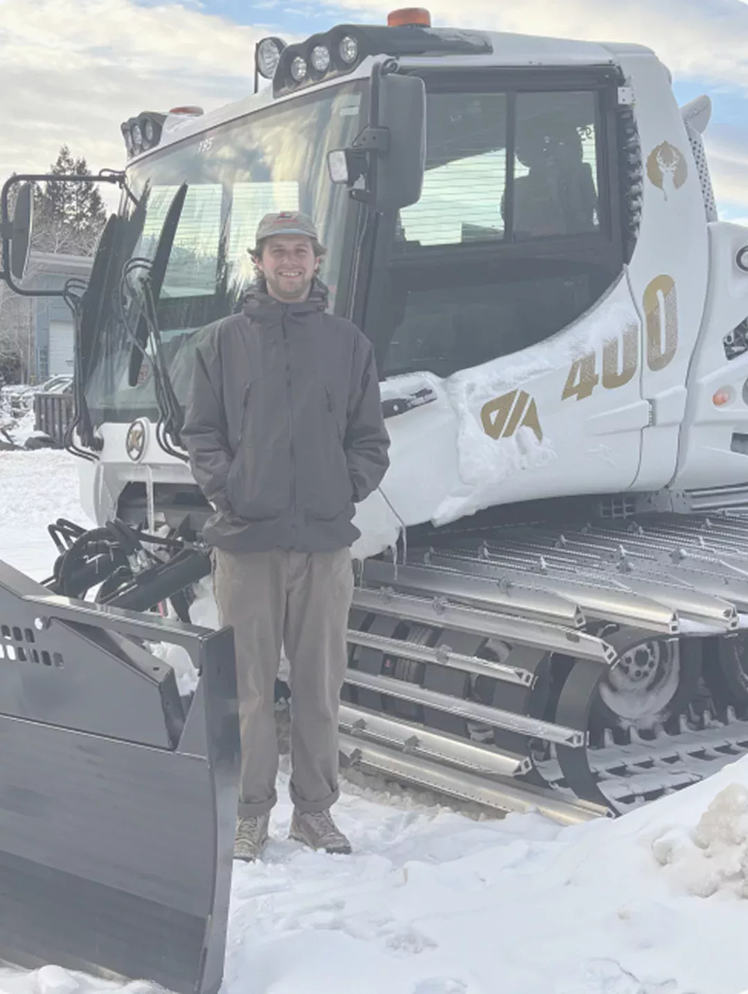 Jack Williams Jack Williams in front of his snowcat at Deer Valley.