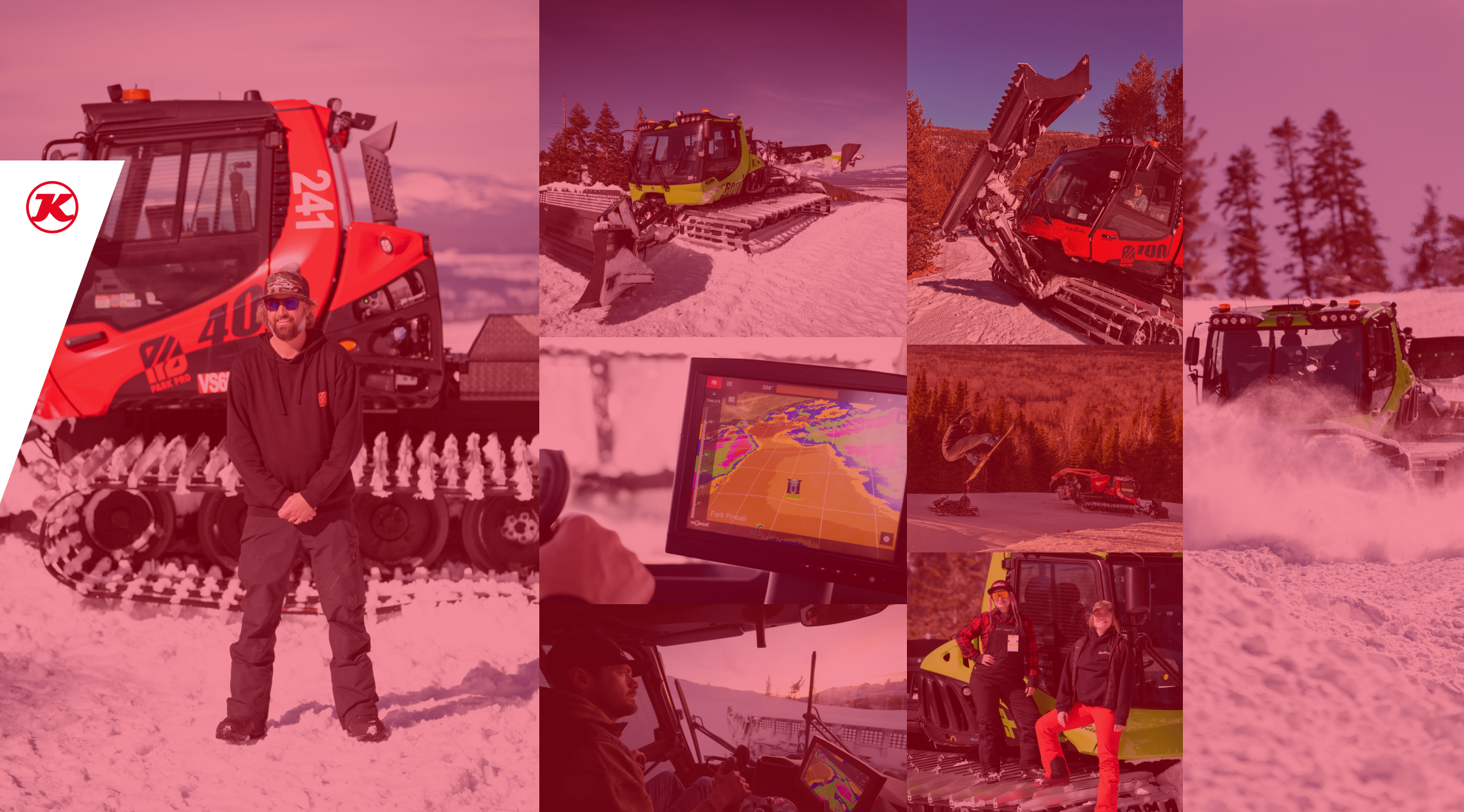 A collage of PistenBully photos from 2025.