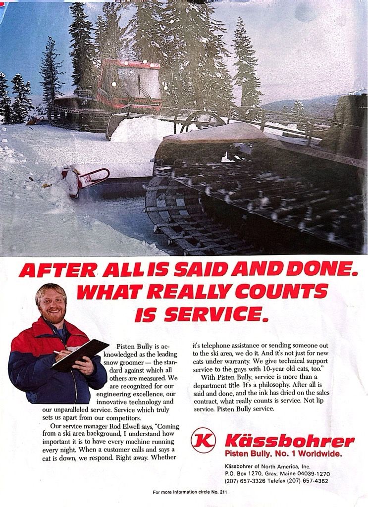 Rod on an old PistenBully service ad. 