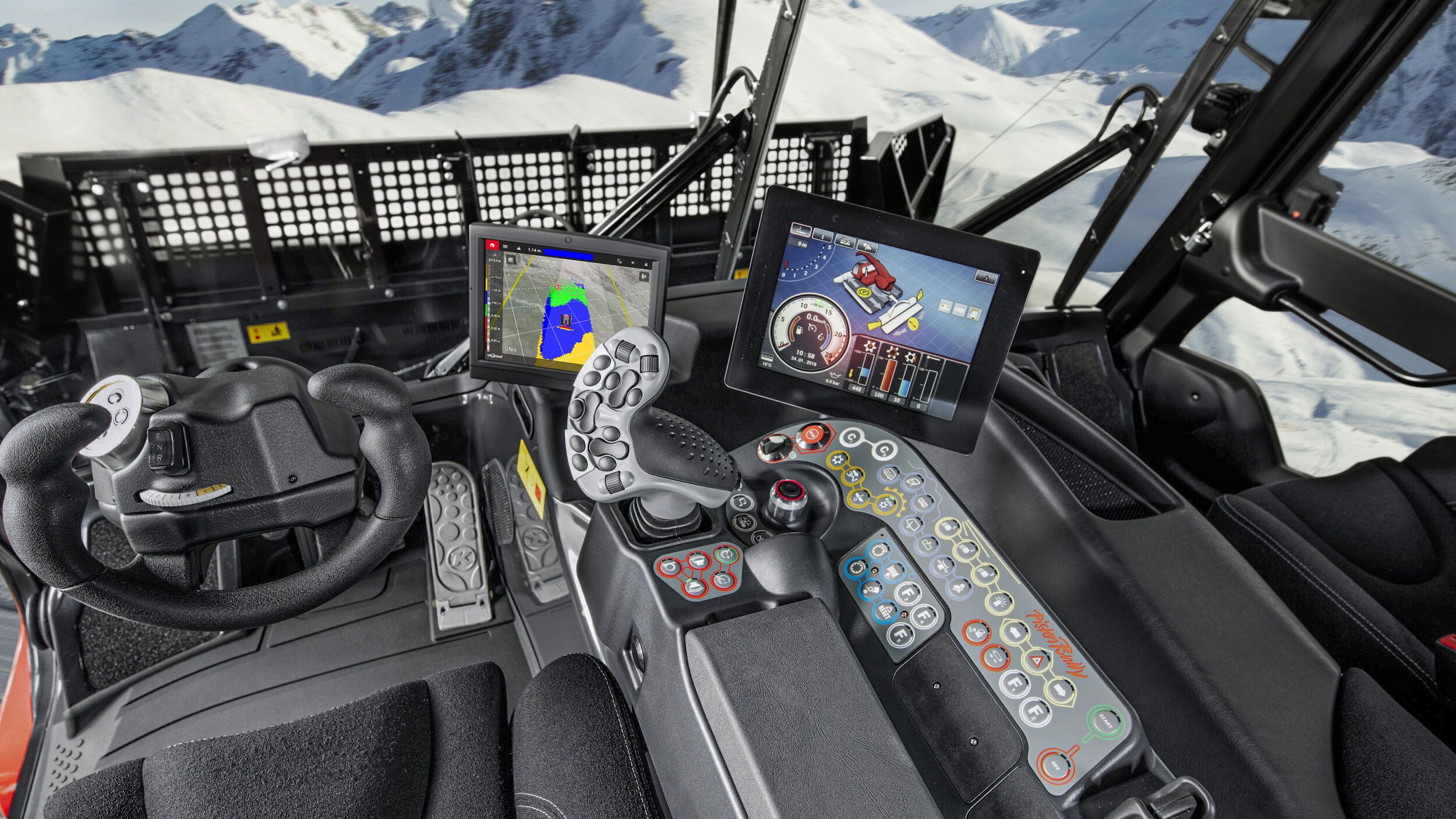 Das innovative Cockpit des PistenBully 600 Polar W.