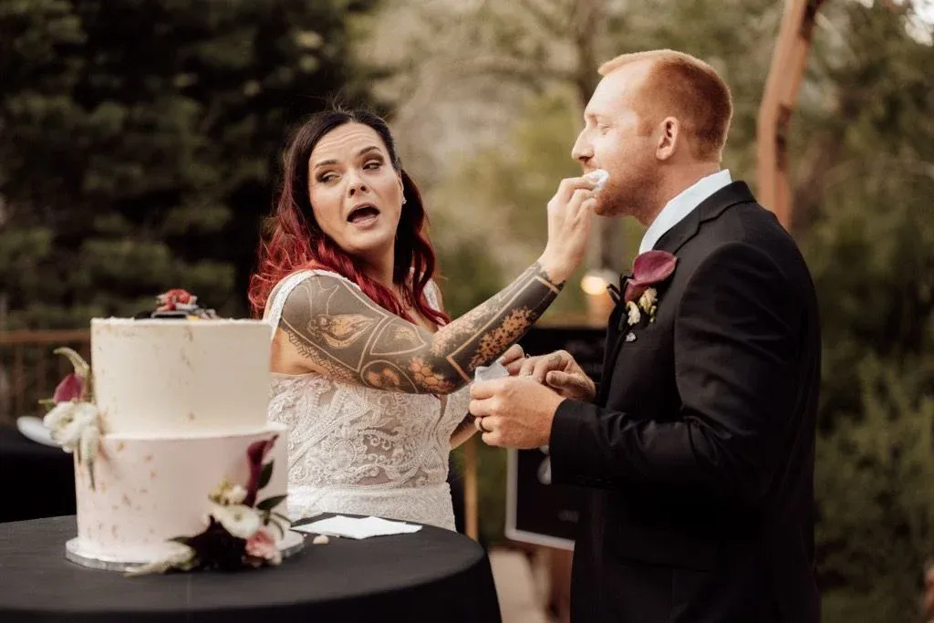 Jeff and Whitney at their PistenBully-themed wedding.