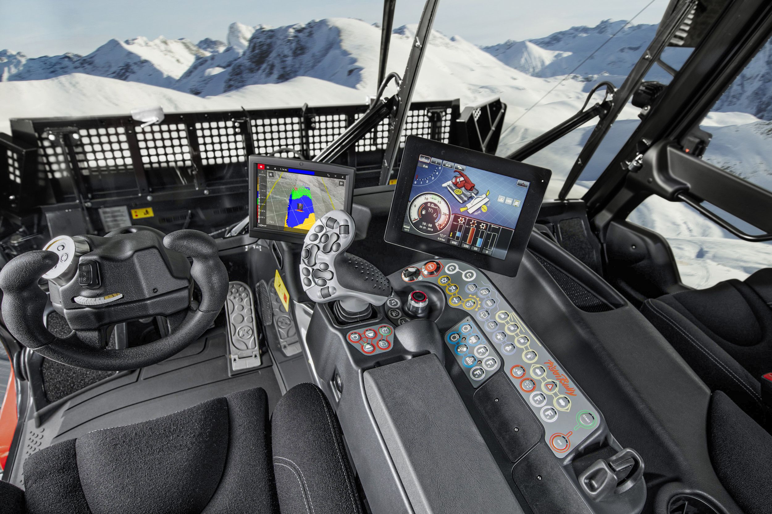 Das innovative Cockpit des PistenBully 600 Polar.