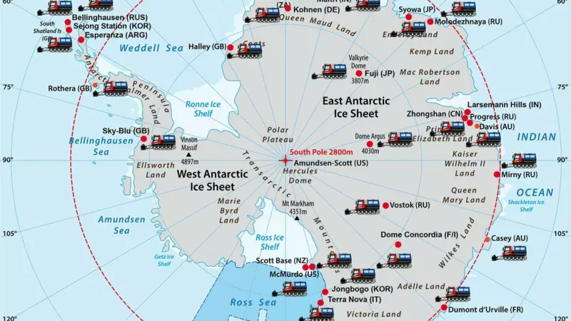 in the Antarctic region