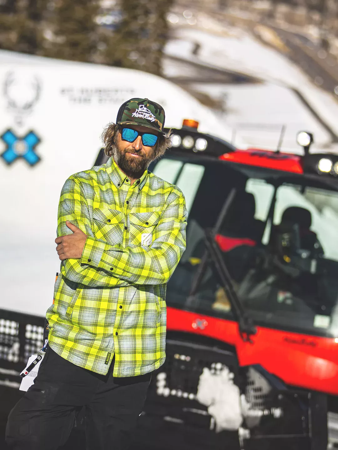 Landon Taylor Landon Taylor at the 2024 X Games in front of his PistenBully