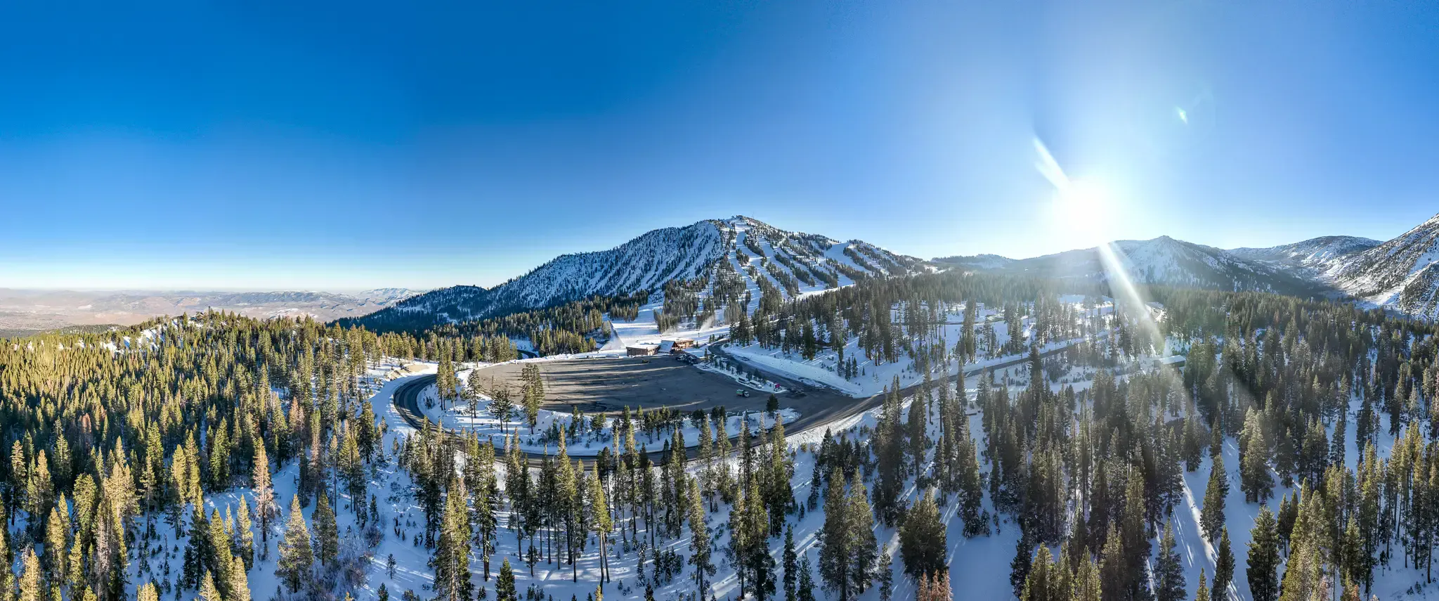 An aerial view of Mt Rose - Ski Tahoe. 