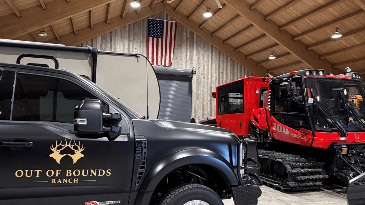 A PistenBully 100 customized at the Out of Bounds Ranch in Colorado.
